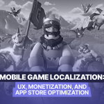 Mobile Game Localization: UX, Monetization, and App Store Optimization. Clash Royale characters background.